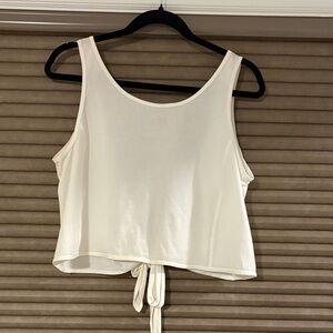 Lululemon Athletica White Tie-Back Crop Top